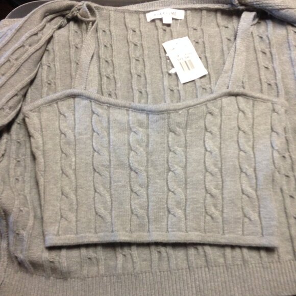 Ava + Esme Two-Piece Cardigan Combo Gray Small NWT - Picture 5 of 10